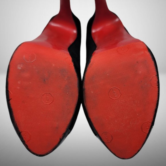 Christian Louboutin Two Tone Leather and Suede Mago Cap Toe Platform Pumps - Picture 11 of 13